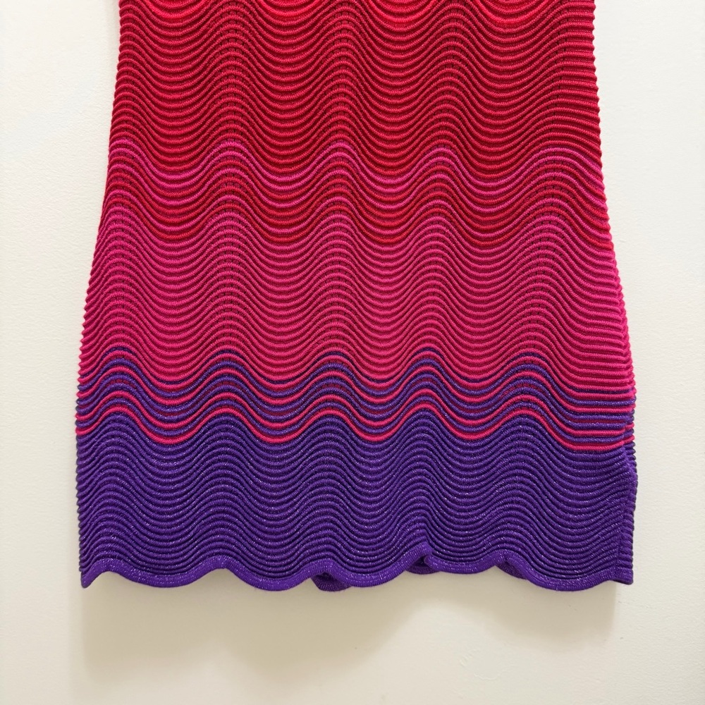 TORN by Ronny Kobo Hope Colorblock Scalloped Knit Mini Dress Sleeveless Size M - Picture 4 of 10